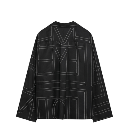 Black Monogram Silk Pajama Shirt - Image 2