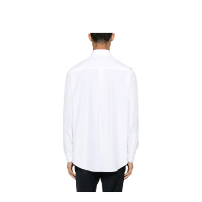 Topstitched Roma Lettering Cotton Shirt - Image 3
