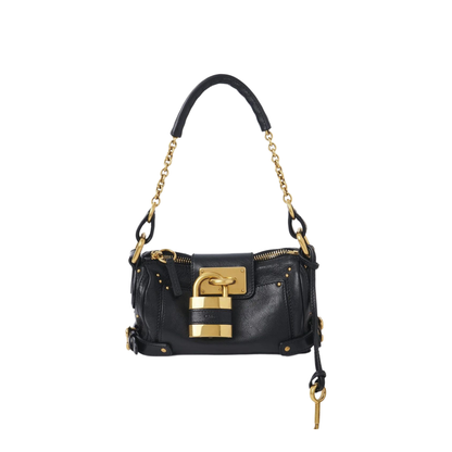 Small Paddington Chain Bag in Grained Leather Black - Image 1