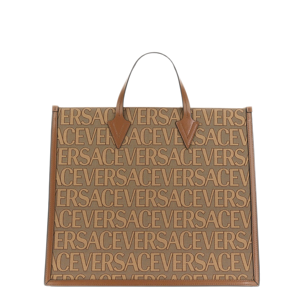 Allover Polyester Cotton Shopping Bag - Beige - Image 1