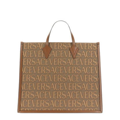 Allover Polyester Cotton Shopping Bag - Beige - Image 1