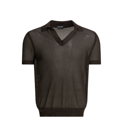 Silk Blend Buttonless Polo Shirt - Image 1