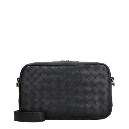 Intrecciato Small Leather Camera Bags - Black - Image 1