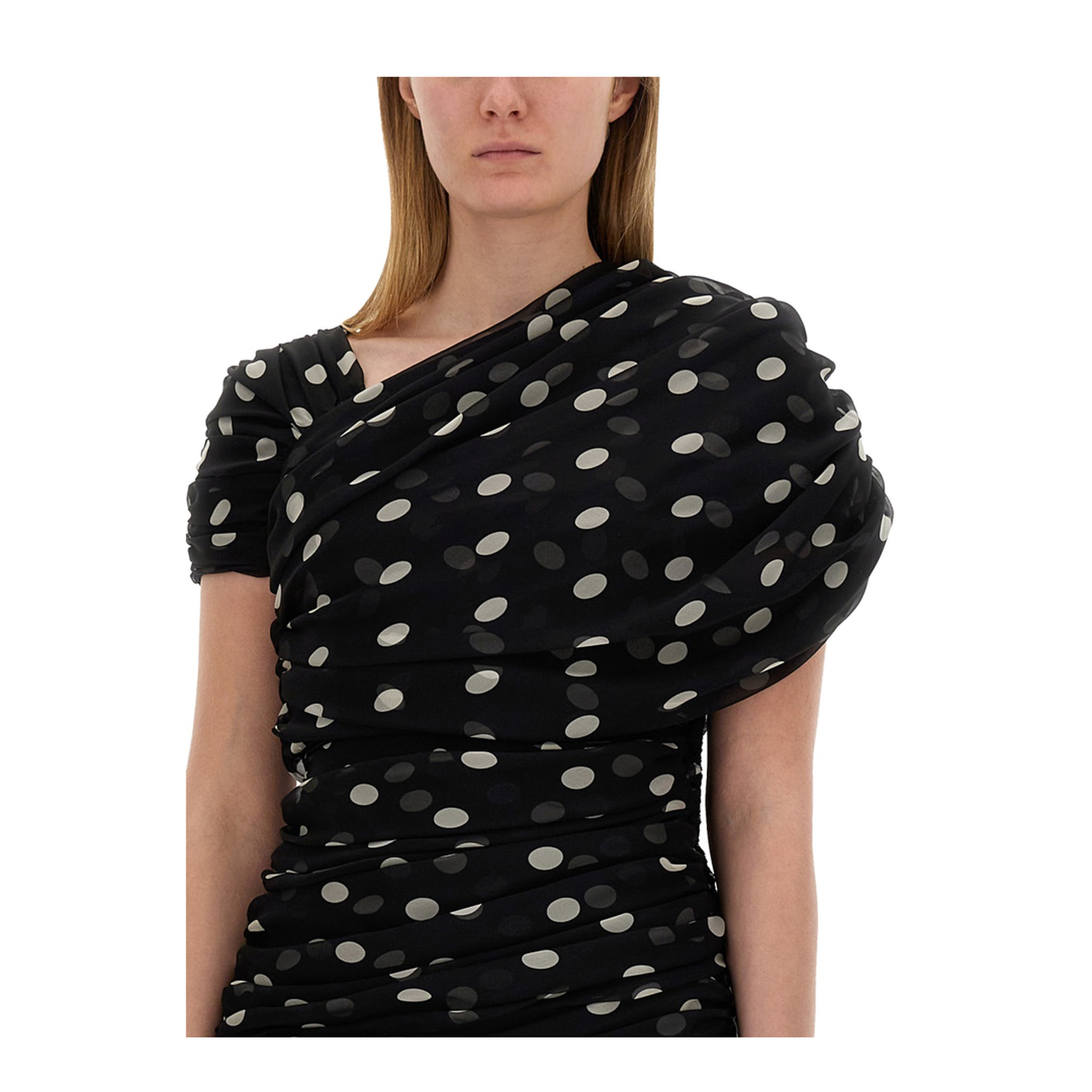 Silk Dress with Polka Dot Pattern - Image 4