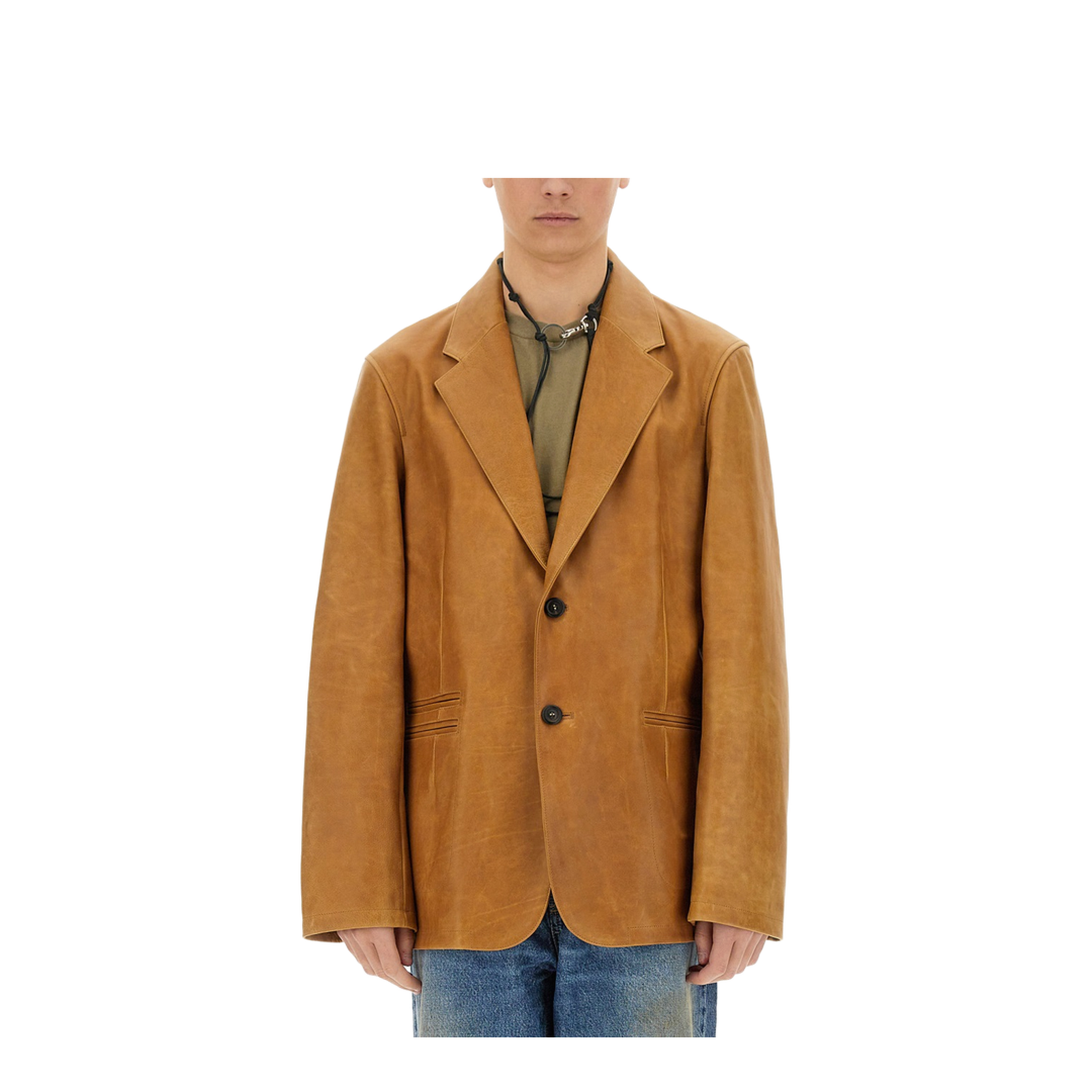 Leather Opening Blazer - Image 1