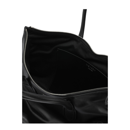 Manta Bag Medium Calf Leather Shoulder Bag - Black - Image 5