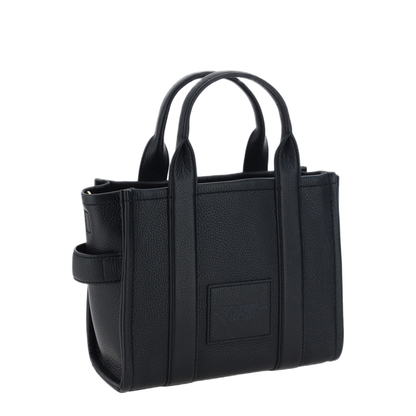 Small Leather Tote Bag - Black - Image 3