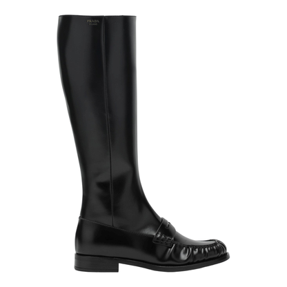 Penny Boots in Black Glossy Leather - Image 1