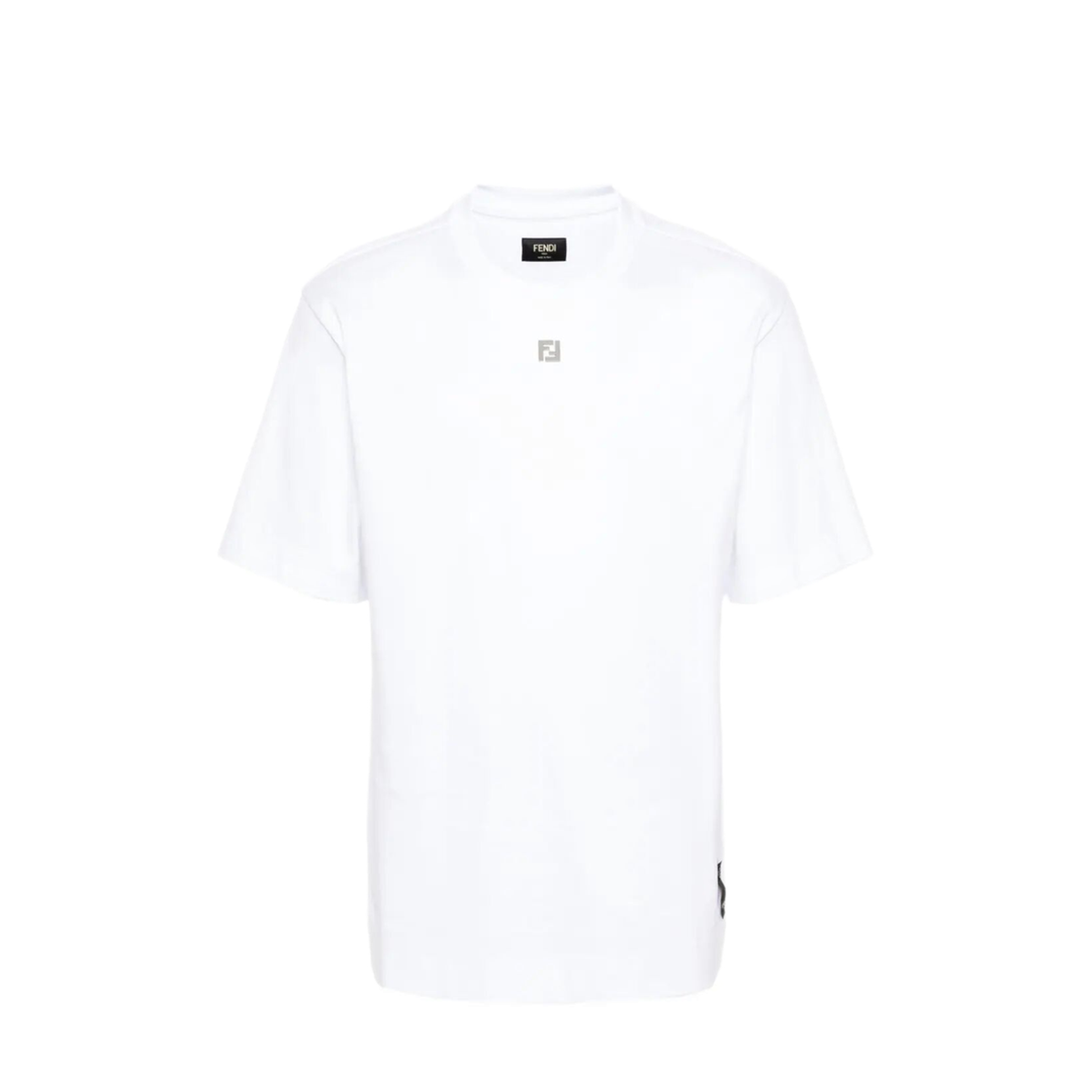 Cotton T-Shirt with Metal FF Appliqué - Image 1