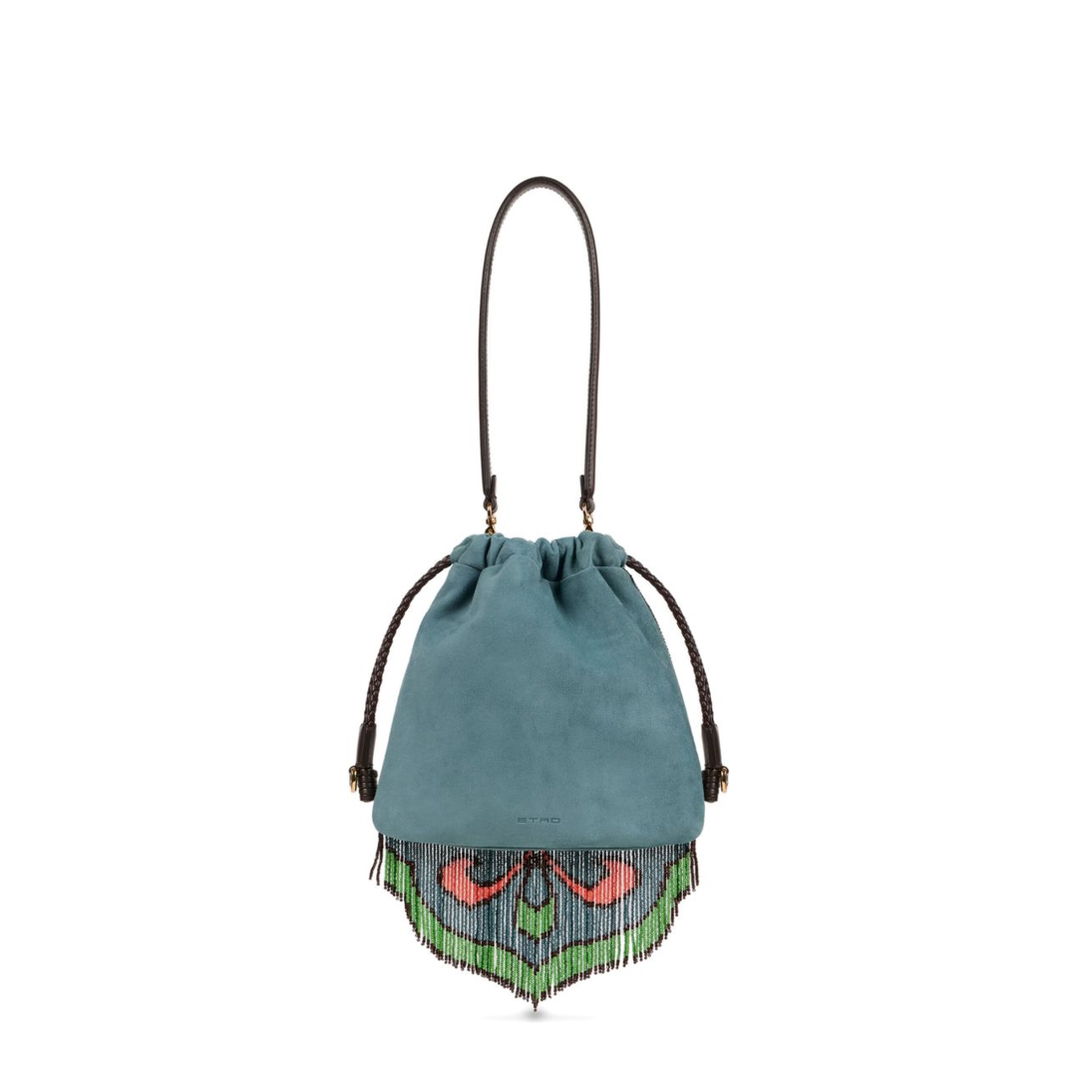 Small Suede Kalispera Bag with Beads and Fringes - Image 5