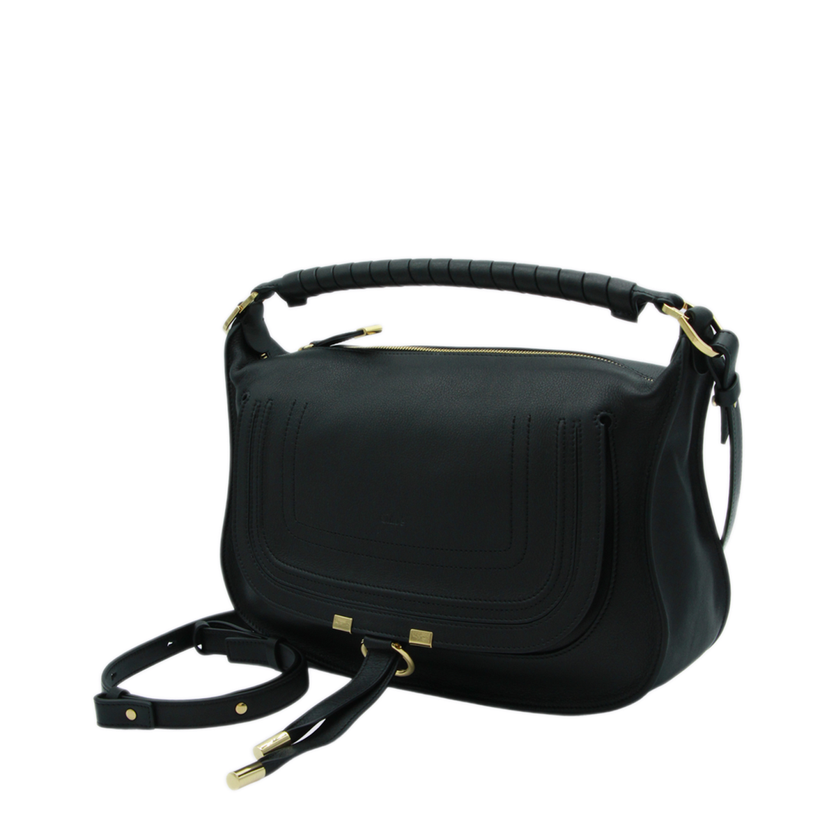 Marcie Small Calfskin Shoulder Bag - Black - Image 4
