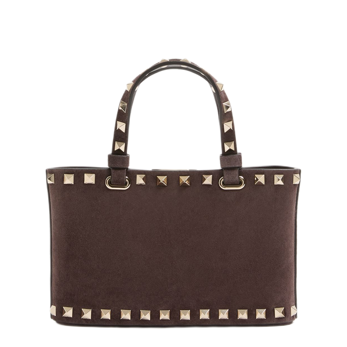 Rockstud Mini Suede Shopping Bag - Ebony - Image 4