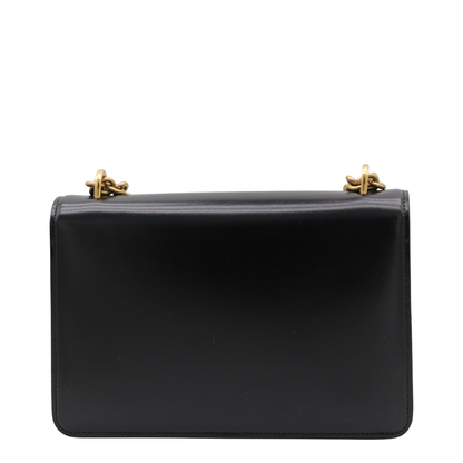 Black Leather Vain Shoulder Bag - Image 2