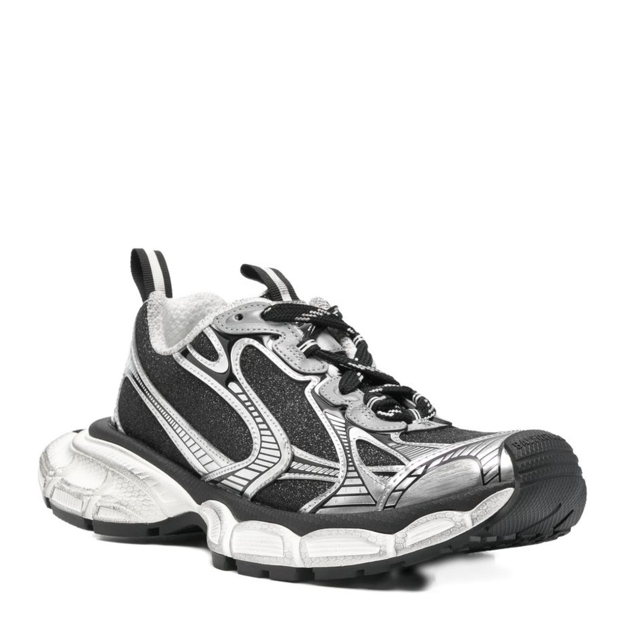 3XL Sneakers in Black and Silver with Glitter - Image 2