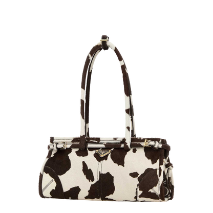 Bonnie Medium Calfskin Handbag - White/Dark Brown - Image 2
