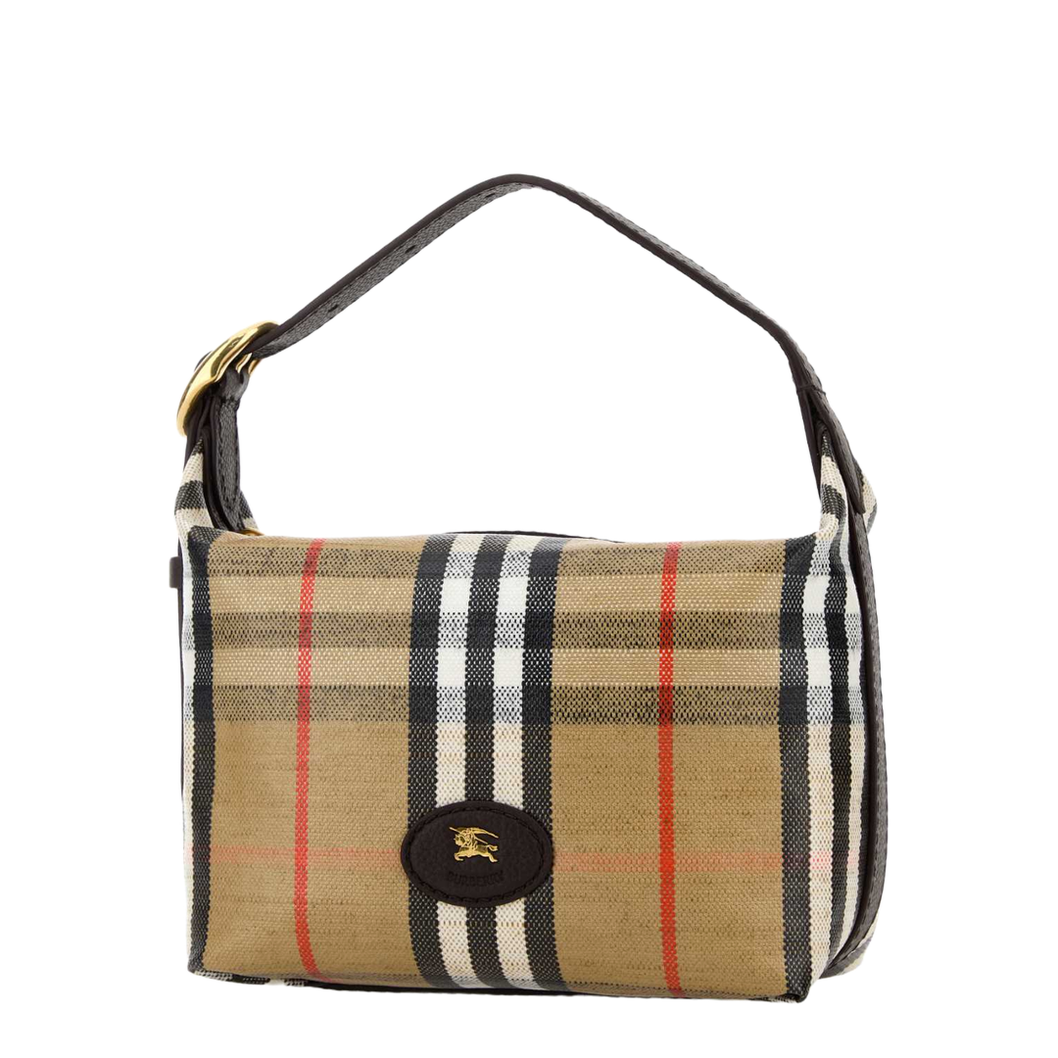 Coated Canvas Handbag With Check Pattern - Image 2