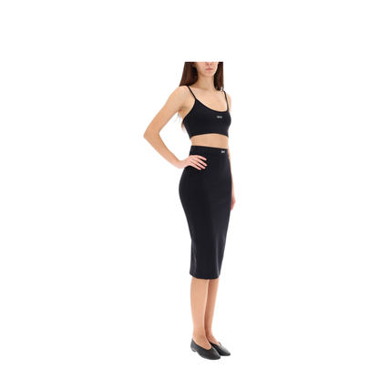 Sleek Midi Skirt Black - Image 2