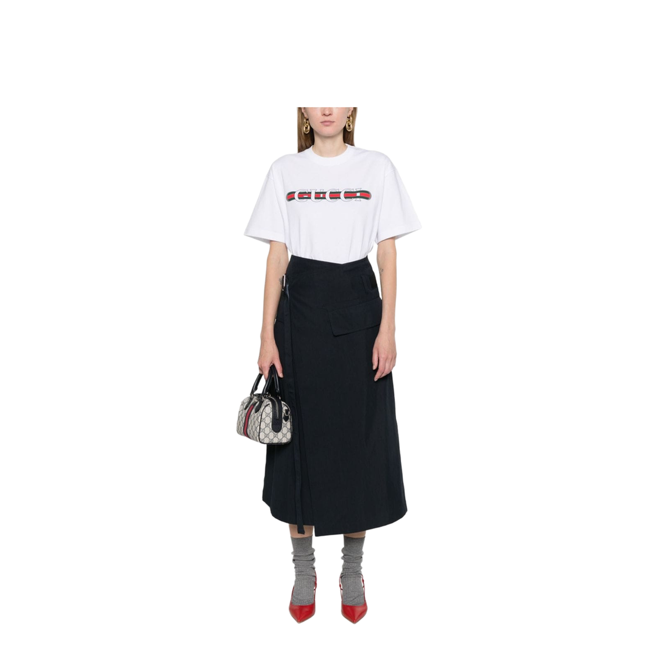 Printed Cotton Jersey T-Shirt in White - Image 3