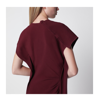 Stretch Cady Ankle-Length Dress in Cinnabar Red - Image 2