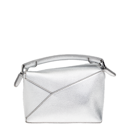 Mini Crossbody Bag Leather Silver - Image 3