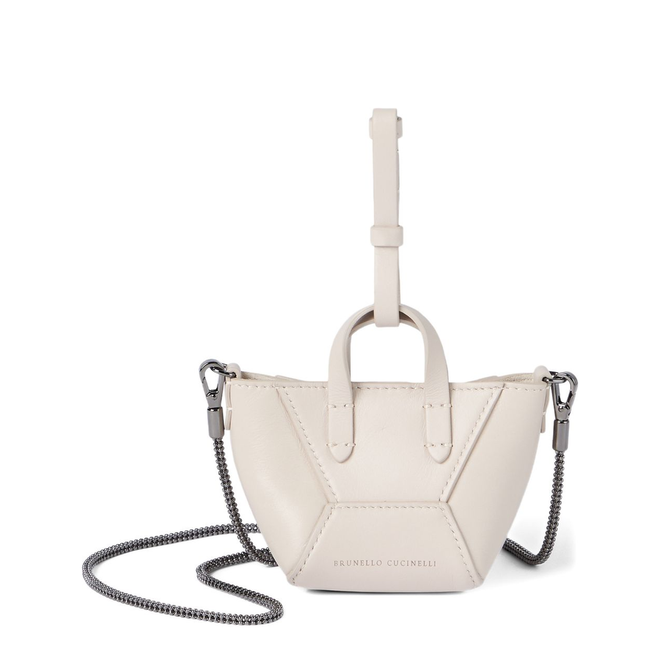 Leather Mini Crossbody Bag - Ivory - Image 1