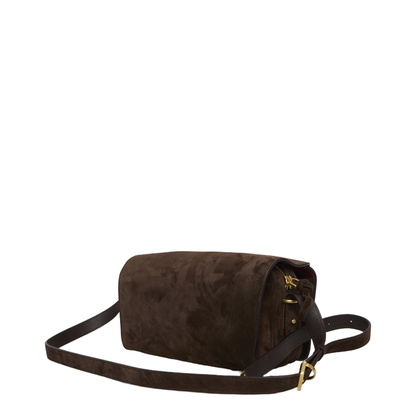 Le 7 Medium Suede Calfskin Shoulder Bag - Moka/Ruby - Image 2