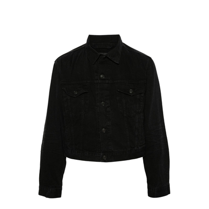Black Cotton Denim Shirt - Image 1
