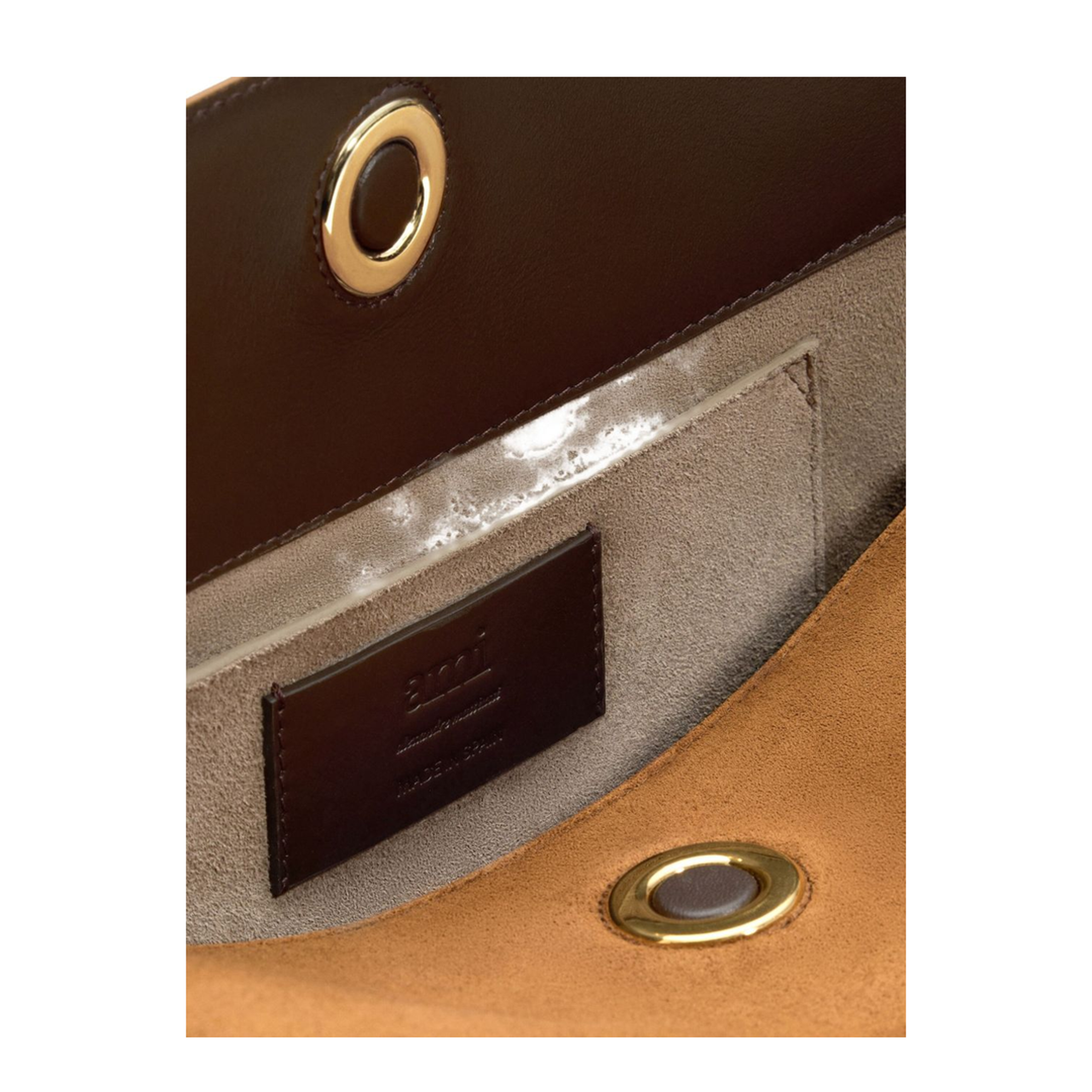 Hazelnut Brown Suede Leather Carrousel Medium Bag - Image 6