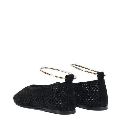 Suede Perforated Ballet Flats - Image 4