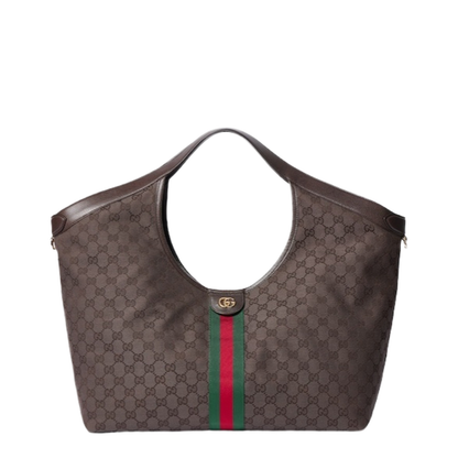 Large Tote Bag in Dark Brown GG Canvas - Image 1