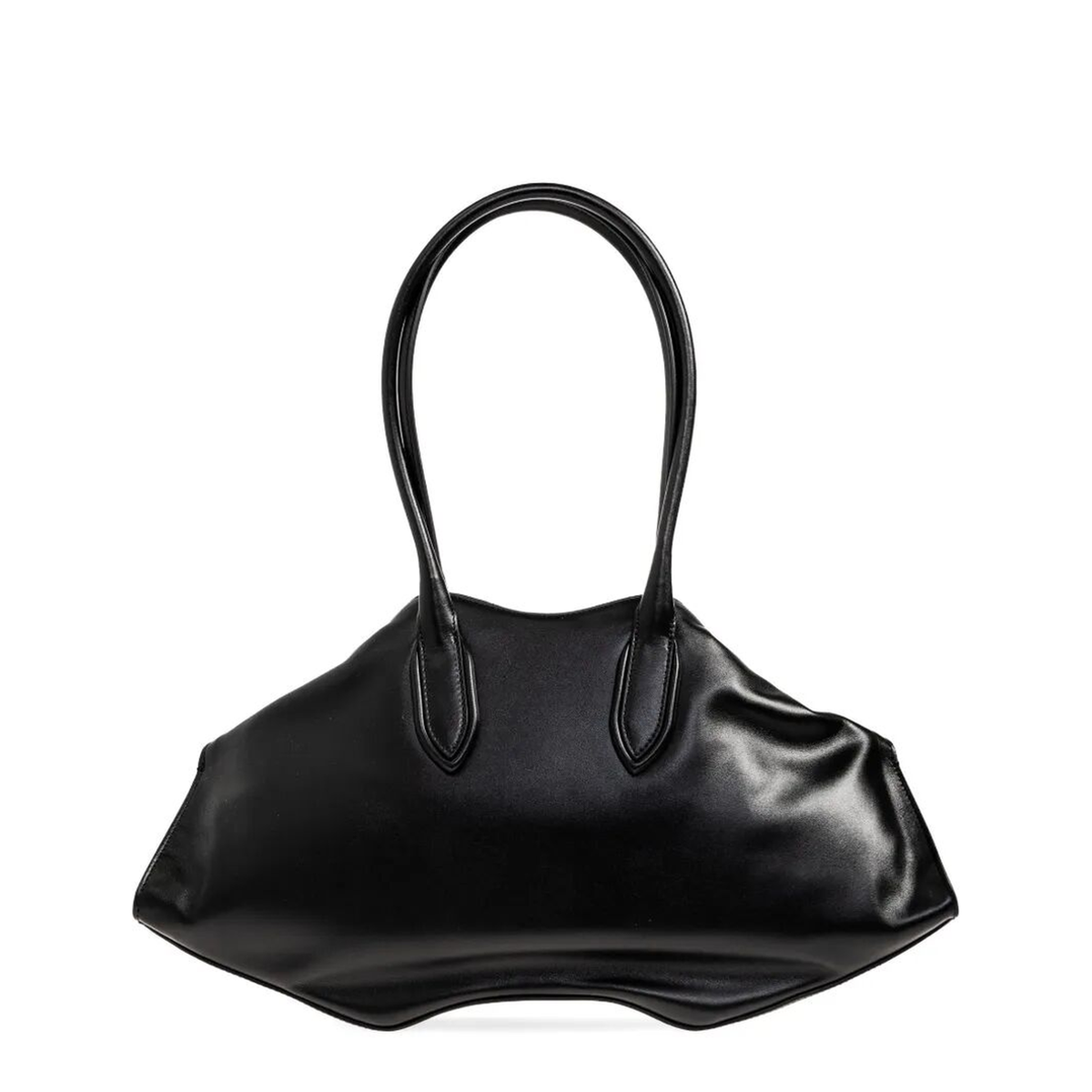 Manta Bag Medium Calf Leather Shoulder Bag - Black - Image 3