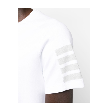 Short Sleeve Tee with 4 Bar Stripe in Milano Cotton - Image 5