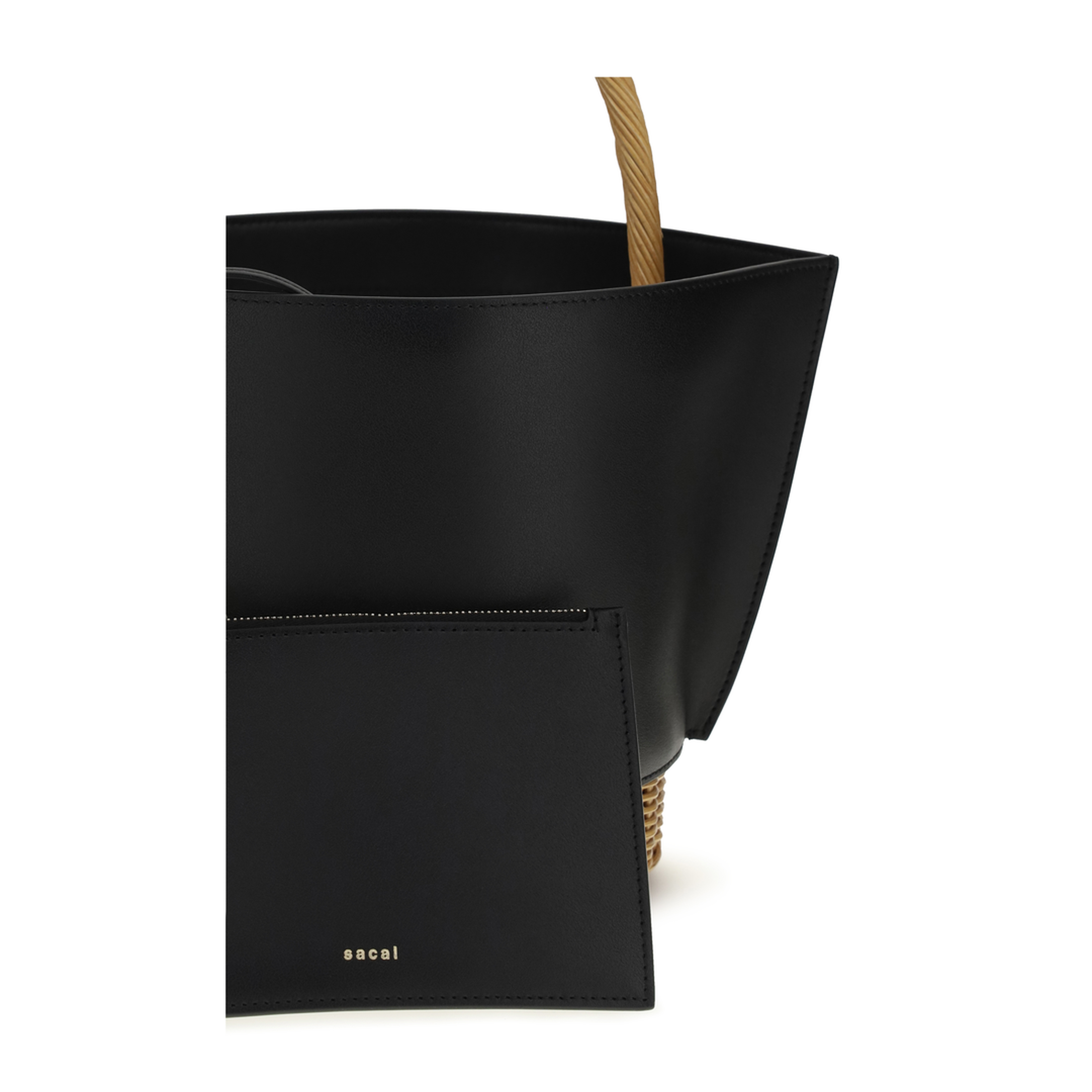 Leather and Rattan Handbag - Image 4