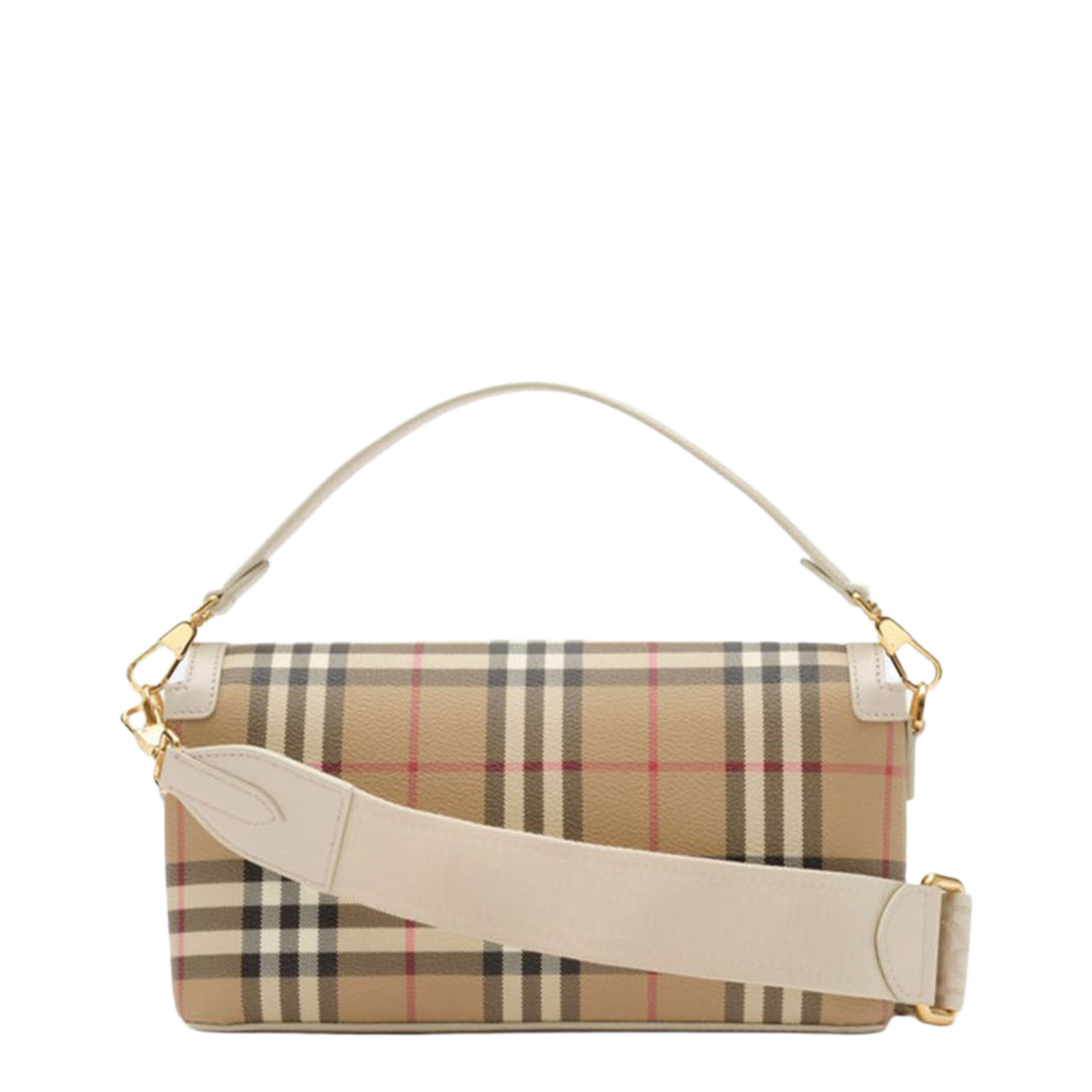Note Coated Textile Top Handle Bag - Vintage Check/Soap Beige - Image 3