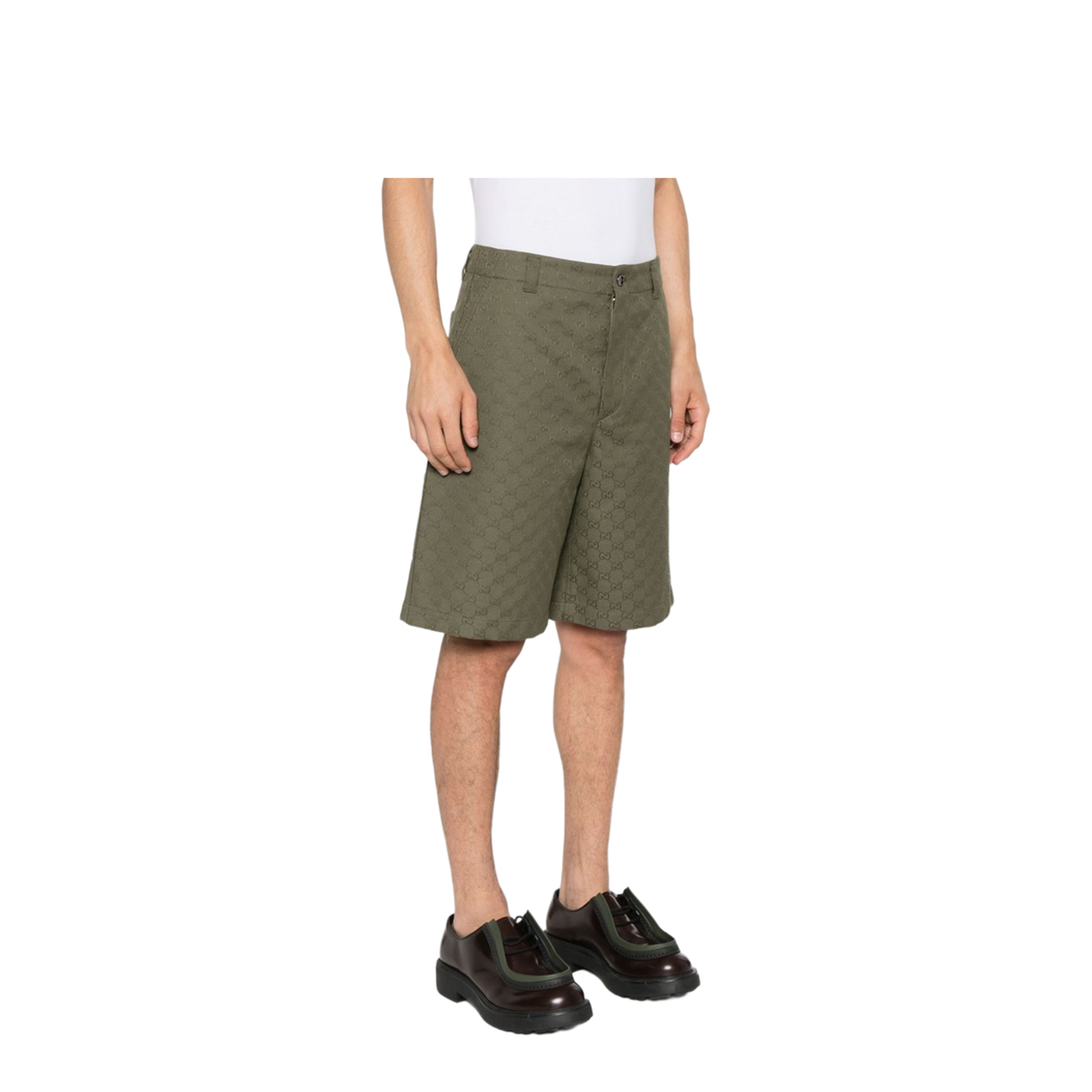 GG Canvas Shorts in Forest Green - Image 3