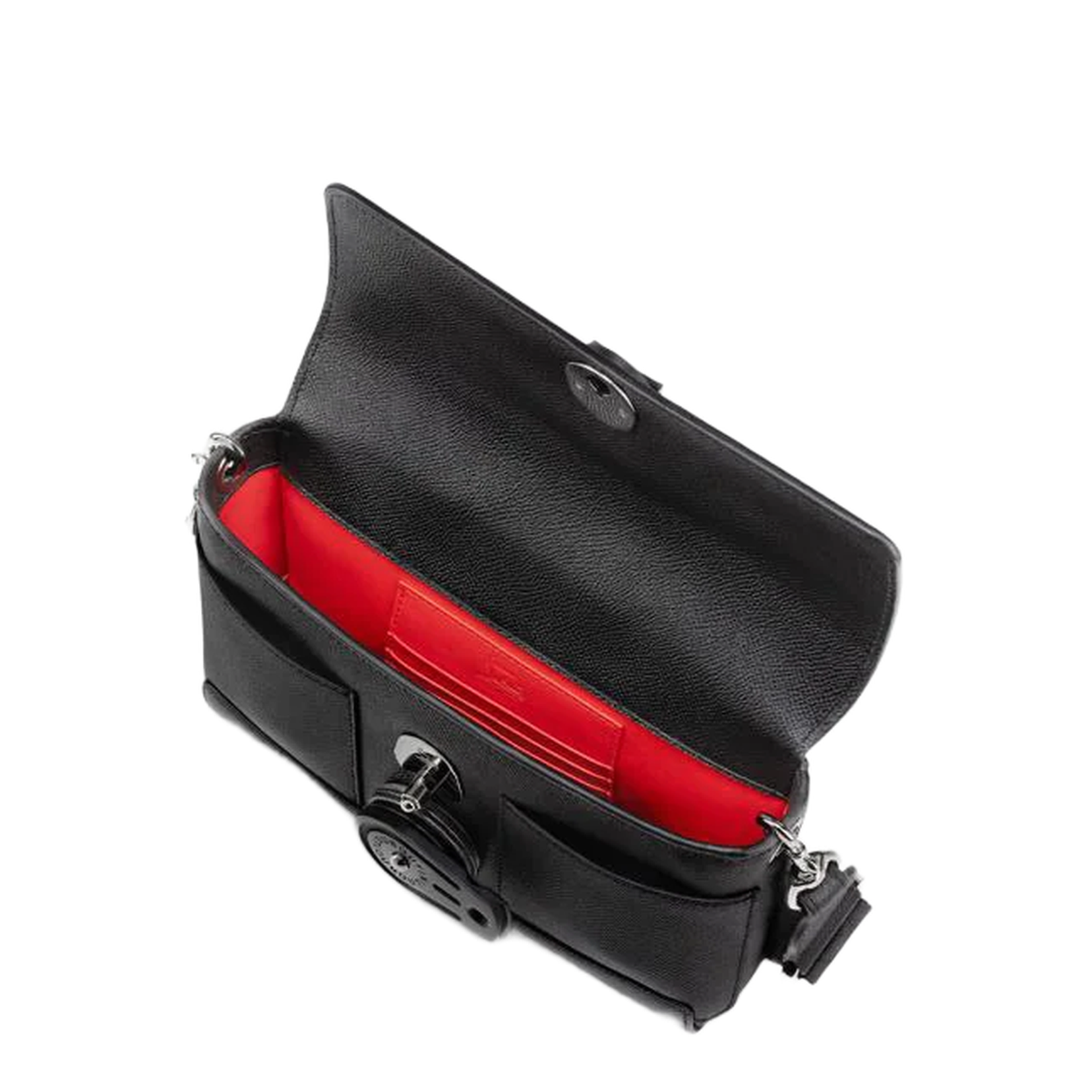 Groovy Foldover Crossbody Bag Leather Black - Image 4