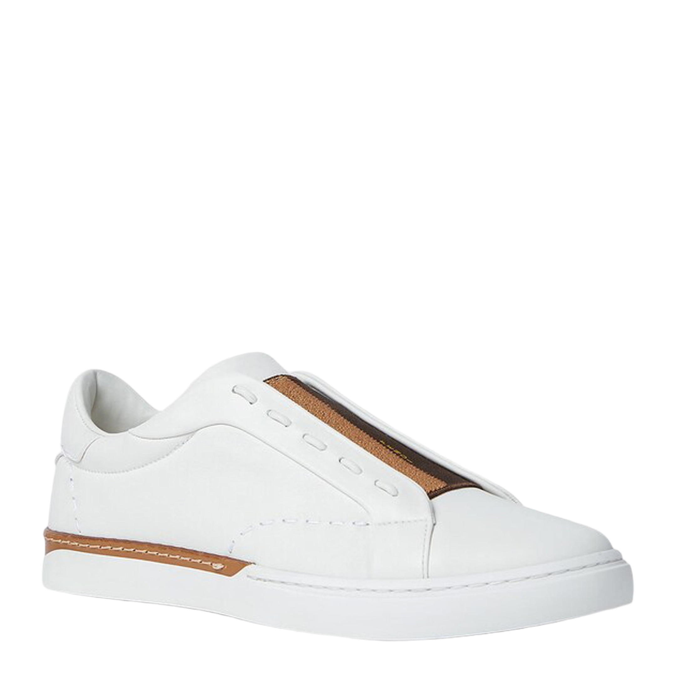 City Low-Top Sneakers in White Leather - Image 2