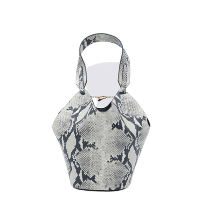 Lotus Mini Python-Embossed Calfskin Tote - Natural - Image 2