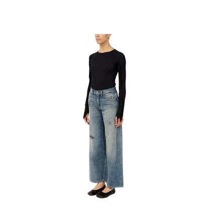 Wide-leg jeans with worn effect - Image 6