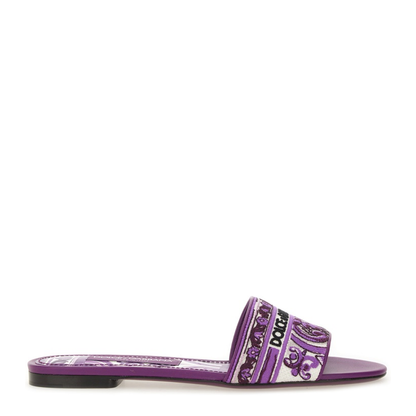 Embroidered Slides in Multicolor - Image 1