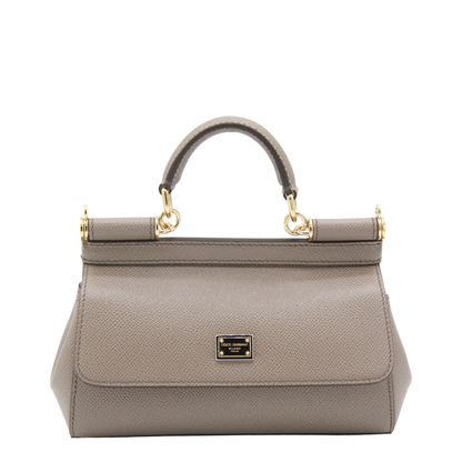 Sicily Mini Calfskin Top Handle Bag - Beige - Image 2