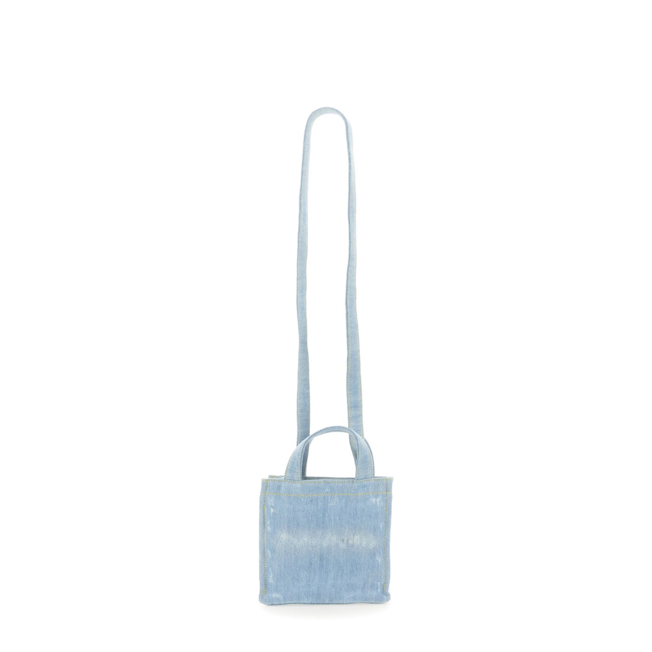 Mini Denim Shopper Bag With Logo - Image 2