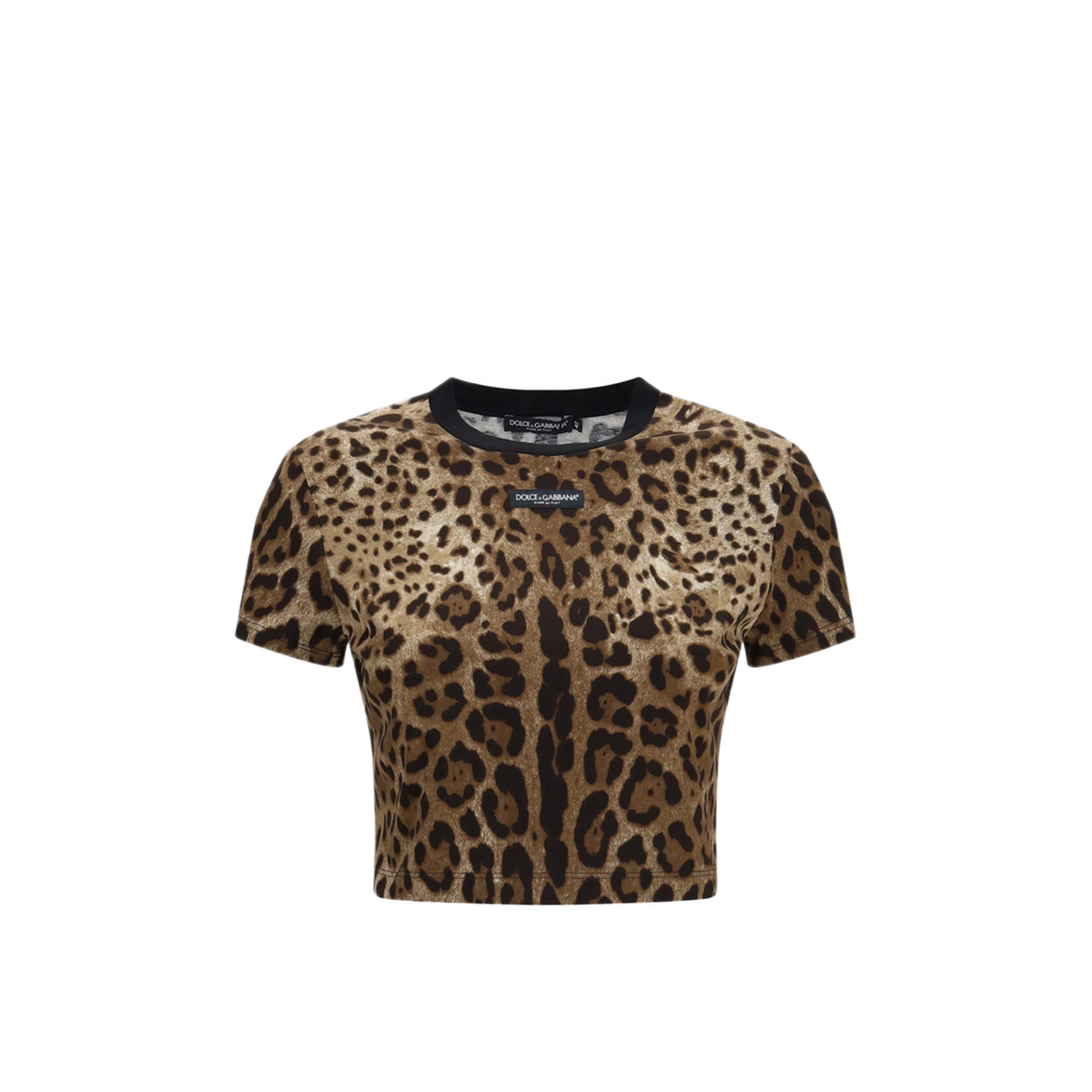 Leopard Print Cropped T Shirt - Image 1