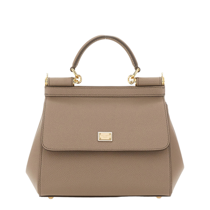Sicily Medium Calfskin Handbag - Fango - Image 3