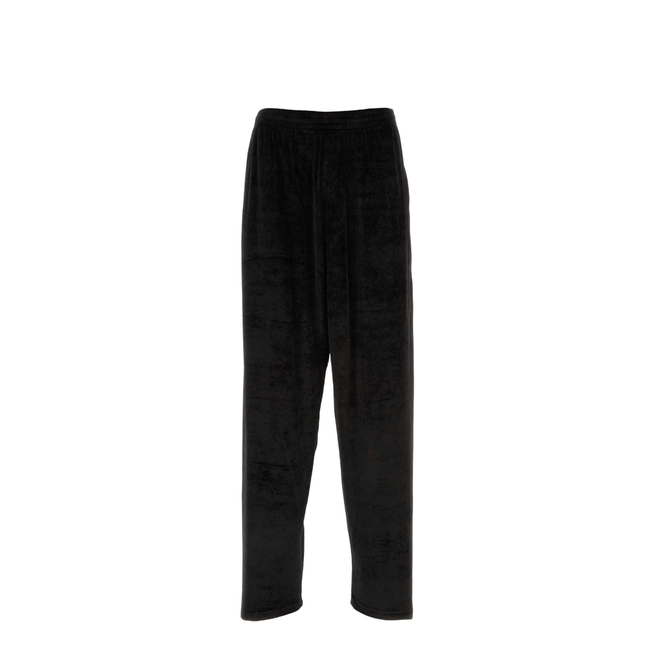 Black Stretch Velvet Baggy Pant - Image 1