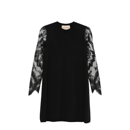 Lace-Sleeve Mini Dress - Image 1