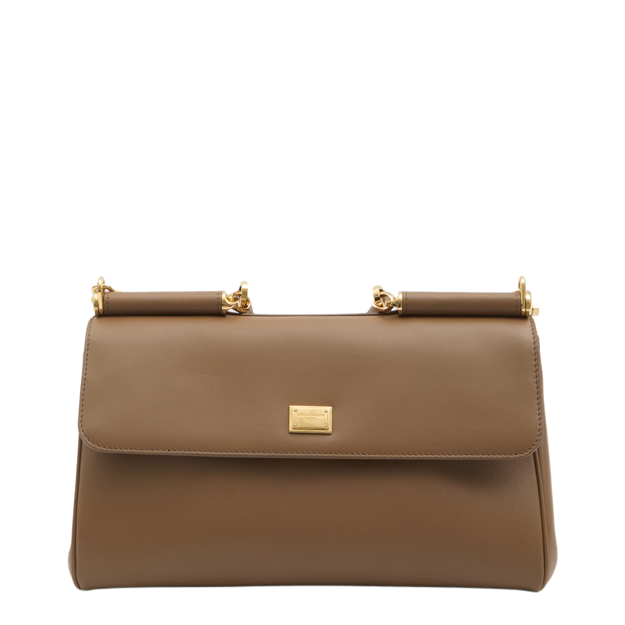 My Sicily Handbag in Plongé Calfskin in Brown - Image 1