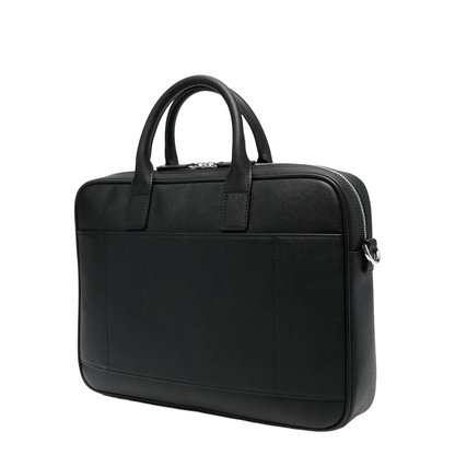 ASV Regenerated Saffiano Leather Business Bag - Black - Image 4