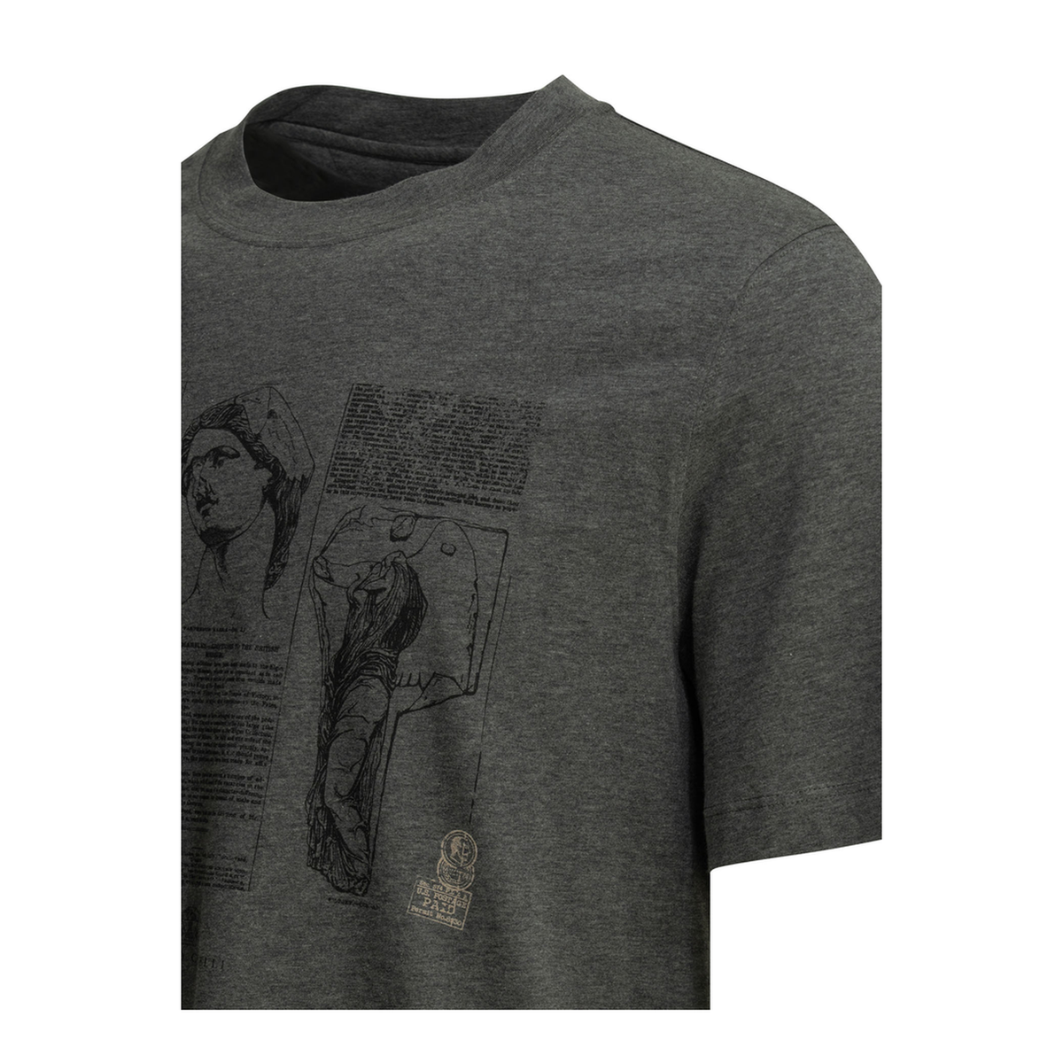 Printed Crew-Neck T-Shirt Grey - Image 4