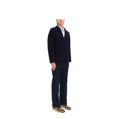 Technical Panama Sportswear Trousers in Dark Blue - Image 2